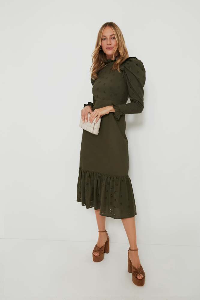 Regina Ruffle Midi Dress