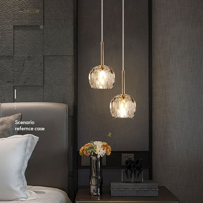 Nordic Crystal Hanging Light Bedroom Bedside Chandelier for Dining Room Living Room Hanging Light Fixture Hanging Light Fixture