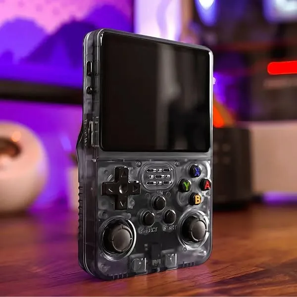Игровая приставка MIYOO Mini Plus консоль, флешка с играми на 64Гб, кабель зарядки, защитное стекло, картридер