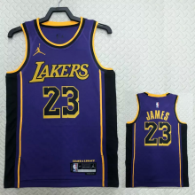 22-23 LAKERS JAMES #23 Purple Top Quality Hot Pressing NBA Jersey (Trapeze Edition)