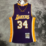 2000 LAKERS O‘NEAL #34 Purple Retro Top Quality Hot Pressing NBA Jersey