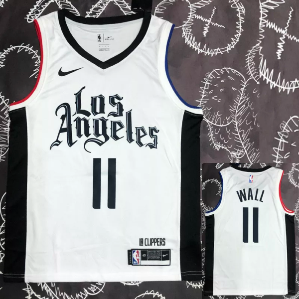 CLIPPERS WALL #11 White Top Quality Hot Pressing NBA Jersey