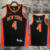 22-23 KNICKS ROSE #4 Black Top Quality Hot Pressing NBA Jersey (Trapeze Edition)