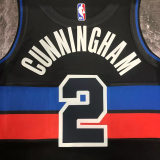 22-23 Pistons CUNNINGHAM #2 Black Top Quality Hot Pressing NBA Jersey (Trapeze Edition)