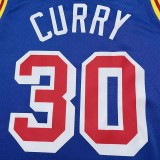 Warriors CURRY #30 Blue 75th Anniversary Retro NBA Jersey