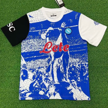2023 Napoli Commemorative Edition Blue White Fans Soccer Jersey