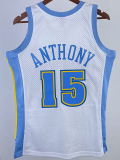 2003-04 Nuggets ANTHONY #15 White Retro Top Quality Hot Pressing NBA Jersey
