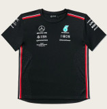 2023 F1 Mercedes Black New Pattern Short Sleeve Racing Suit