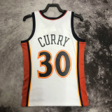 2009-10 WARRIORS CURRY #30 White Retro Top Quality Hot Pressing NBA Jersey