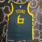2018 WARRIORS YOUNG #6 Black Gray Top Quality Hot Pressing NBA Jersey