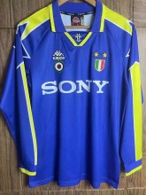 1996-1997 JUV Away Blue Retro Long Sleeve Soccer Jersey