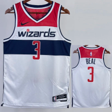 22-23 Wizards BEAL #3 White Top Quality Hot Pressing NBA Jersey