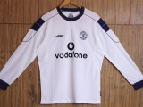 1999-2000 Man Utd White Away Retro Soccer Jersey