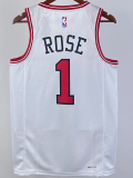 22-23 BULLS ROSE #1 White Top Quality Hot Pressing NBA Jersey