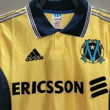 1998-1999 Marseille Away Yellow Retro Soccer Jersey