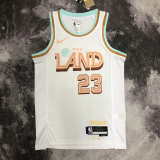 22-23 Cleveland Cavaliers JAMES #23 White City Edition Top Quality Hot Pressing NBA Jersey