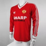 1982-1983 Man Utd Home Long Sleeve Retro Soccer Jersey