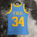 2002 LAKERS O'NEAL #34 Light blue Retro Top Quality Hot Pressing NBA Jersey