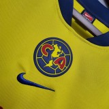 2001-2002 Club America Home Yellow Retro Soccer Jersey