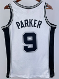 2002-03 SA Spurs PARKER #9 White Retro Top Quality Hot Pressing NBA Jersey