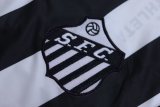 1958 Santos FC Home White and Black Retro Soccer Jersey