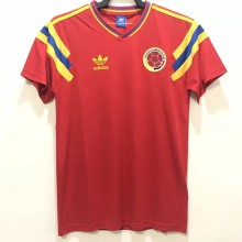 1990 Colombia Away Red Retro Soccer Jersey