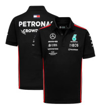 2023 F1 Mercedes Black New Pattern Short Sleeve Racing Suit
