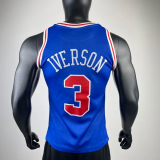 1996-97 76ERS IVERSON #3 Blue Retro Top Quality Hot Pressing NBA Jersey