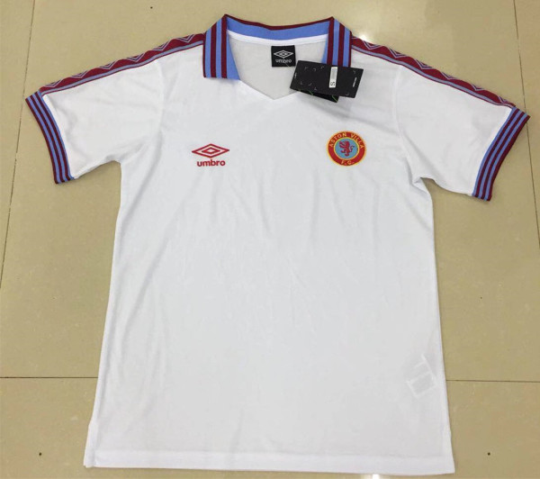 1980 Aston Villa White Retro Soccer Jersey
