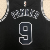 22-23 SA Spurs PARKER #9 Black Top Quality Hot Pressing NBA Jersey (Retro Logo)