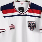 1982 England Home White Retro Soccer Jersey