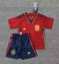 22-23 Spain Home World Cup Kids Soccer Jersey
