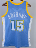 2003-04 Nuggets ANTHONY #15 Light Blue Retro Top Quality Hot Pressing NBA Jersey