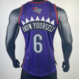 Raptors KNOW YOURSELF #6 Purple Retro Top Quality Hot Pressing NBA Jersey