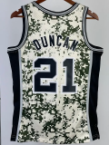 2013-14 SA Spurs DUNCAN #21 Green CamouflageTop Quality Hot Pressing NBA Jersey