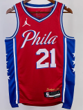22-23 76ERS EMBIID #21 Red Top Quality Hot Pressing NBA Jersey (Trapeze Edition) 飞人版