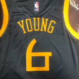 2018 WARRIORS YOUNG #6 Black Gray Top Quality Hot Pressing NBA Jersey