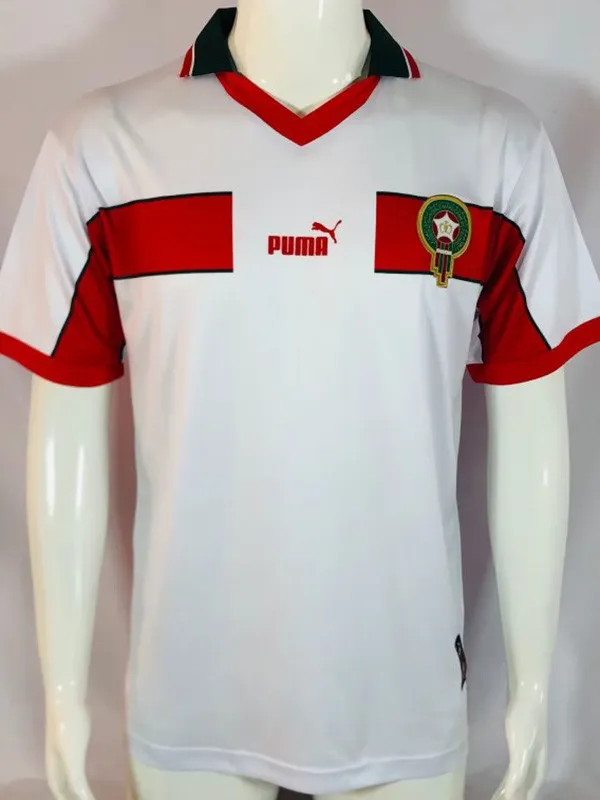 1998 Morocco Away White Retro Soccer Jersey