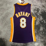 2001 LAKERS BRYANT #8 Purple Retro Top Quality Hot Pressing NBA Jersey