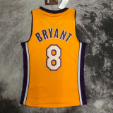 2000 LAKERS BRYANT #8 Yellow Retro Top Quality Hot Pressing NBA Jersey