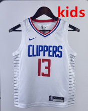 2023 Clippers GEORGE #13 White Top Quality Hot Pressing Kids NBA Jersey
