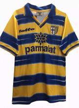1998-1999 Parma Homen Yellow And Blue Retro Soccer Jersey