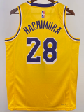 22-23 LAKERS HACHIMURA #28 Yellow Top Quality Hot Pressing NBA Jersey(圆领)