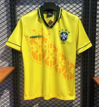 1994-1995 Brazil Home Yellow Retro Soccer Jersey