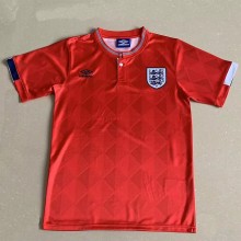 1989 England Away Red Retro Soccer Jersey