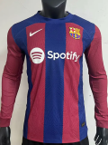 23-24 BAR Home Long Sleeve Player Version Soccer Jersey
