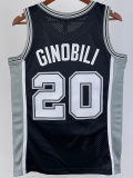 2002-03 SA Spurs GINOBILI #20 Black Retro Top Quality Hot Pressing NBA Jersey