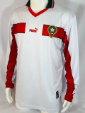 1998 Morocco Away White Long Sleeve Retro Soccer Jersey