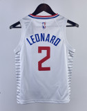 2023 Clippers LEONARD #2 White Top Quality Hot Pressing Kids NBA Jersey