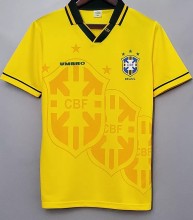 1993-1994 Brazil Home Yellow Retro Soccer Jersey